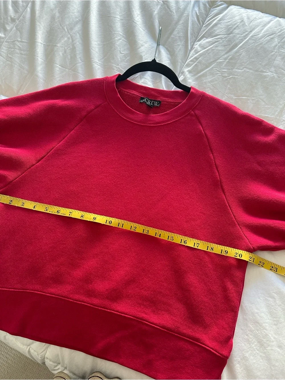 J. Crew Fuchsia Short Sleeve Crewneck Sweatshirt, size large